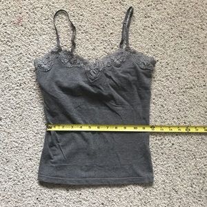 Grey lace tank top cami